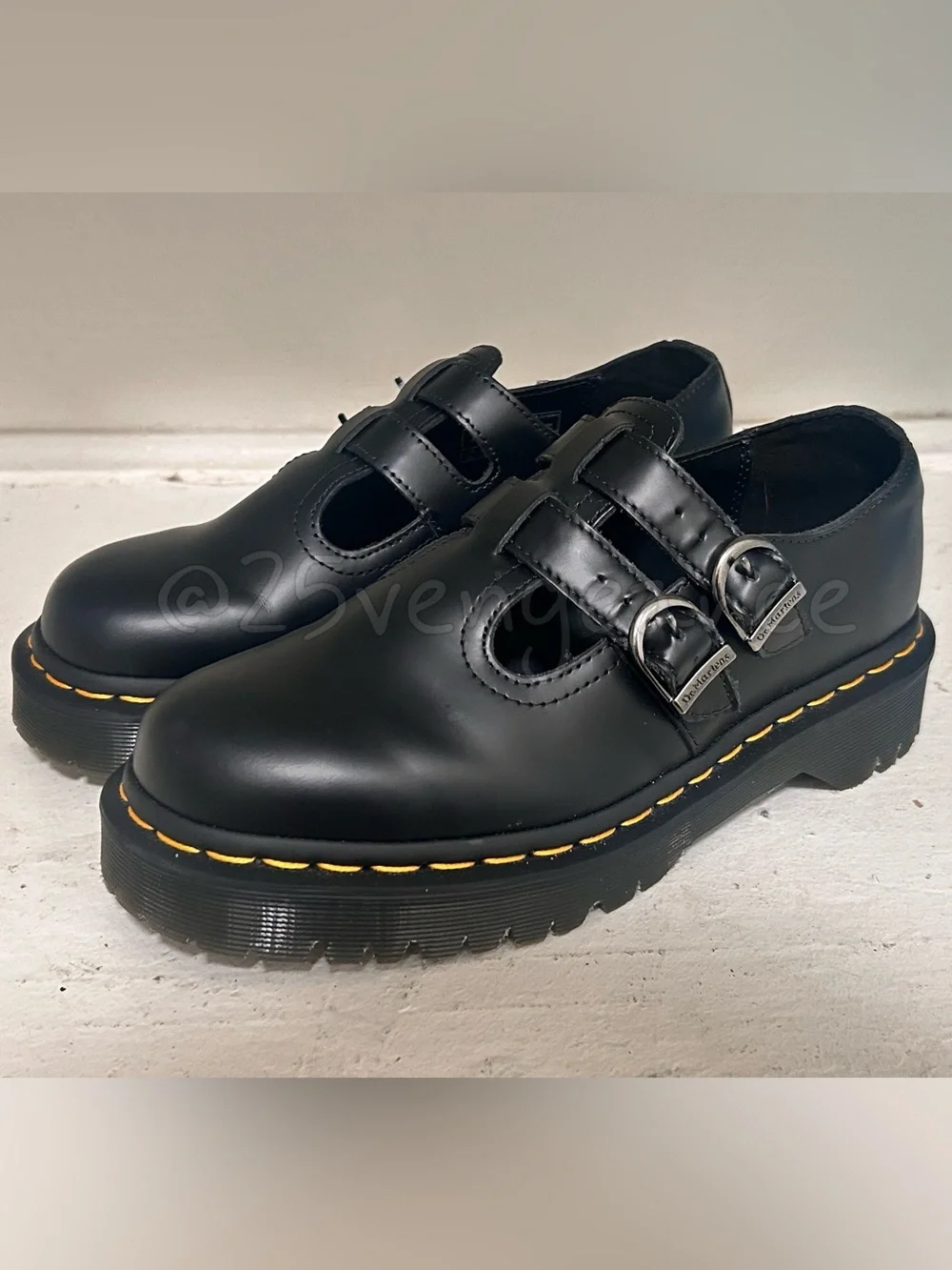 Dr. Martens plain black Mary Janes Oxfords